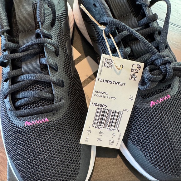 Adidas FLUIDSTREET 'BLACK SCREAMING PINK' size 8 New In Box - Picture 2 of 4